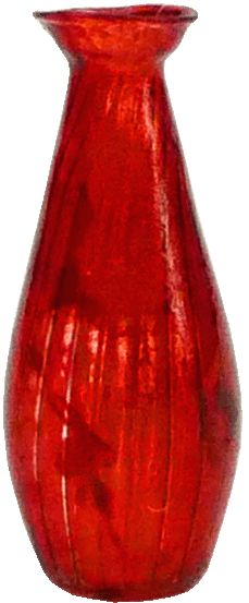 Ridged Red Glass Bud Vase bdhb584