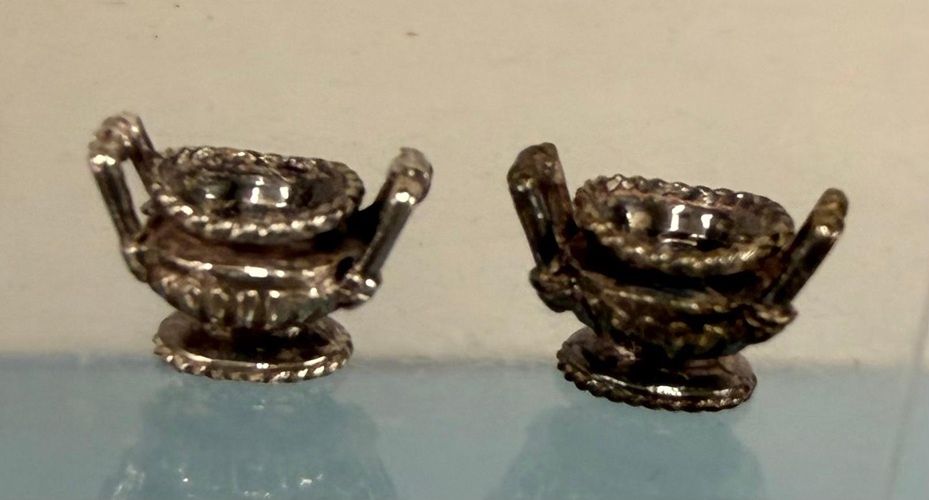 Salt Cellar Pair - Solid Sterling Silver mc463970