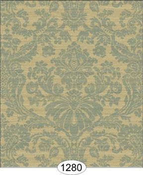 Satin Damask - Blue on Ivory WAL1280