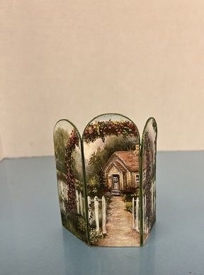 Screen with Painted Cottage Scene mc05333