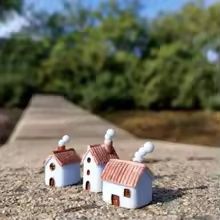Set of 3 Tiny Houses with Smoke Coming Out of Chimney smokehouse