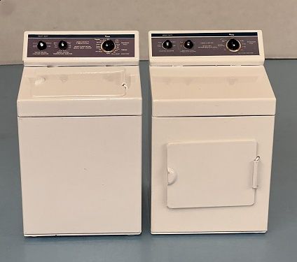 Set of Modern Metal Washer and Dryer L0050.51