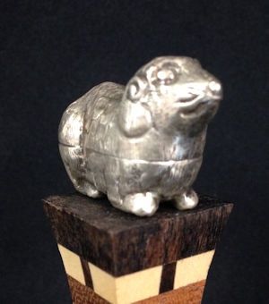 Silver Ram Betel Nut Box Cambodian fg002