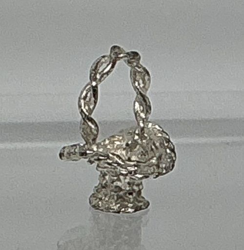 Silver Tone Metal Basket with Flared Rim mc031196