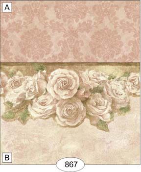 Rose Damask - Peach WAL0867