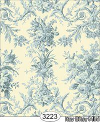 Rose Tapestry French Blue (3 Sheets of paper) WAL3223