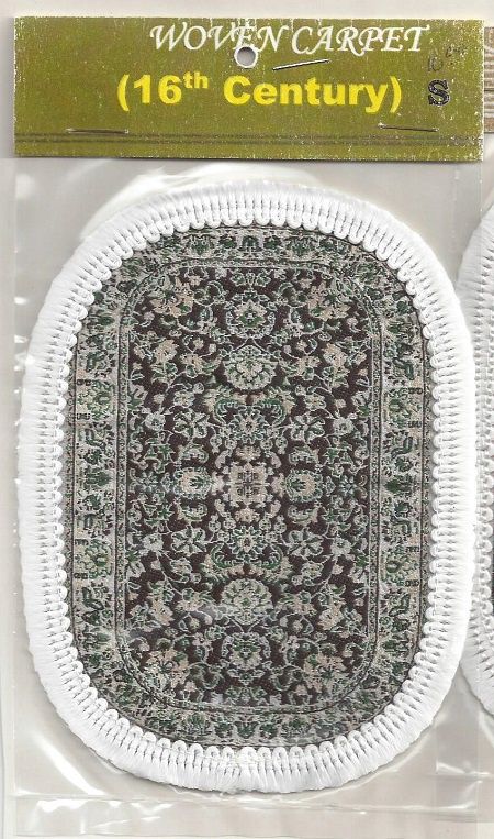 Rounded woven carpet 7 1/2" x 5 1/2" with fringe mc05766