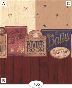 Rustic Bath Signs - Blue - 765 wal765-1
