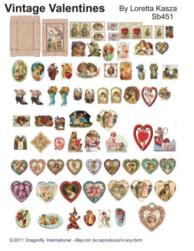 SB451 - Vintage Valentines and Box sb451-1