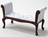 Settee, Walnut, with White Fabric CLA10942