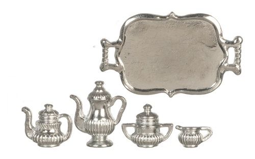 Silver Tea Set with Tray aztd0158