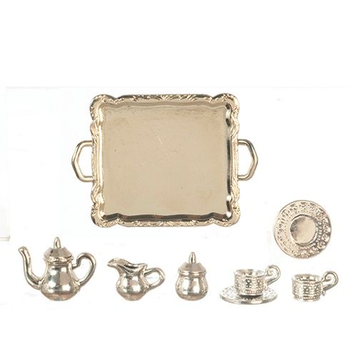Silver Tea Set On Tray AZB3363