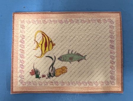 Rug in Pink and Mauve with Fish mc06001