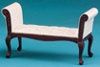 CLA10941 Settee, Mahogany, with Cream Damaski Fabric