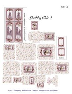 Sheet of Pink Shabby Chic Boxes sb116