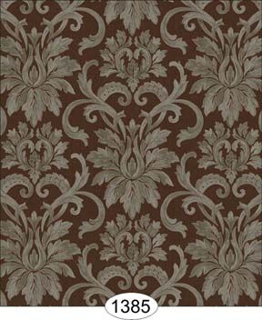 Silk Damask - Grey on Brown WAL1385