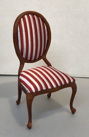 Silver and red stripe side chair by Bespaq Bes477K
