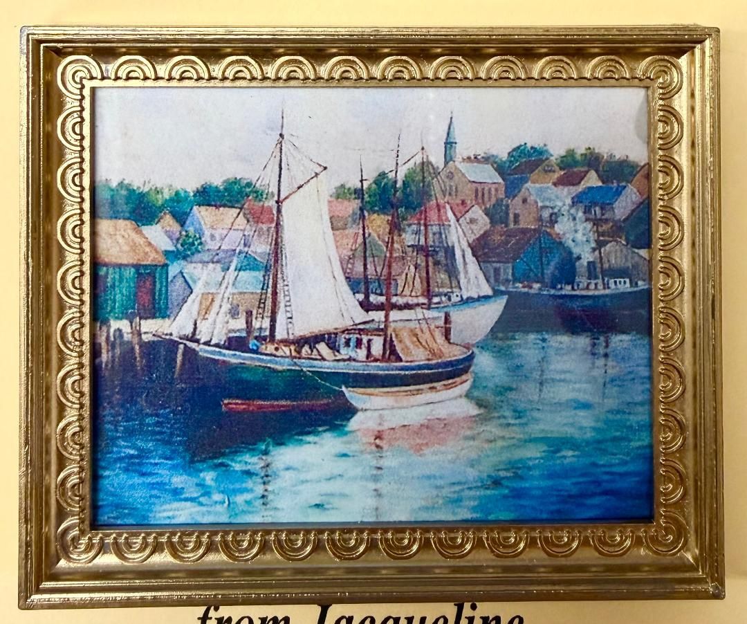 Sailboat &amp; Dinghy in Harbor jq9536fz