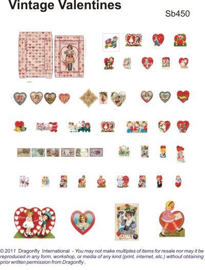 SB450 - Vintage Valentines and Box sb451