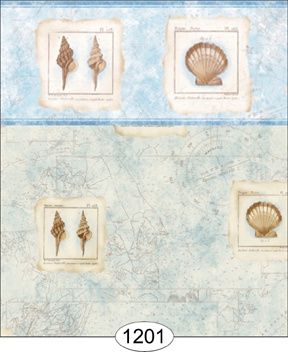 Seashell Map - Blue - 1201 wal1201