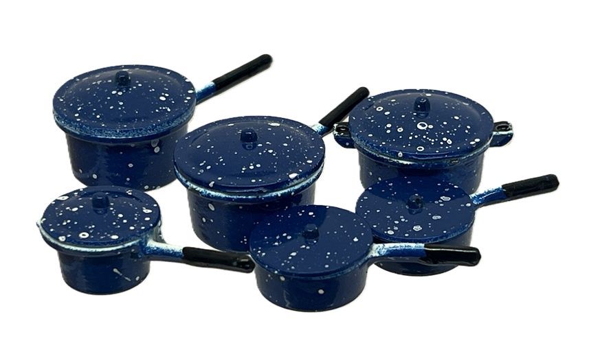 Set of Blue Spatterware cn478