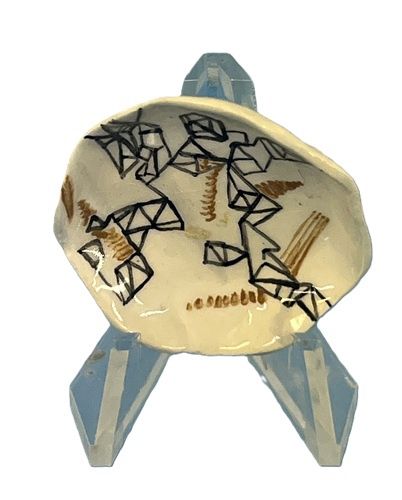 Shallow Large Decorated Bowl nc0401