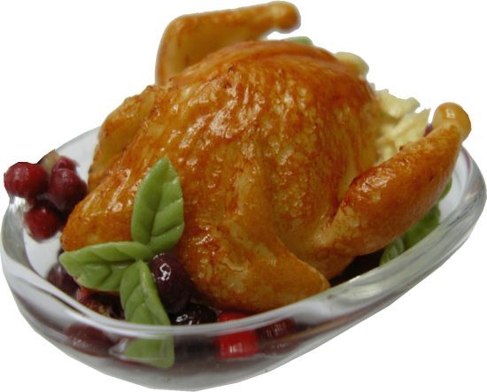 Small Turkey in Glass Dish bdf2250