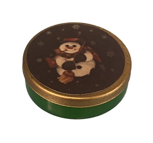 Snowman round tin with lid cp0009