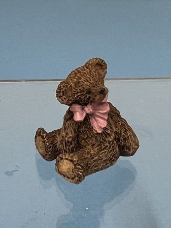 Sitting Bear with Purple Bow jk0105b
