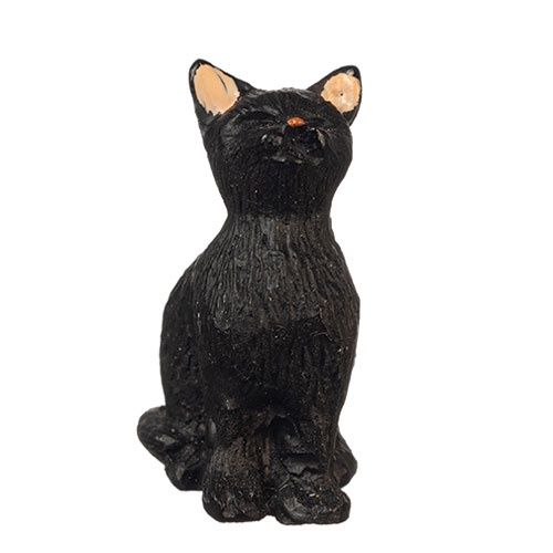 Sitting Cat Eyes Closed/Black AZE0205