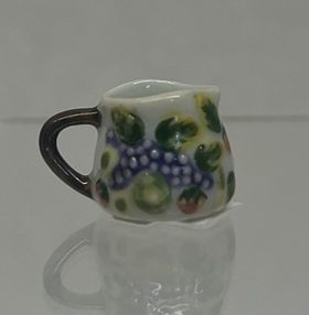 Small Pitcher with Gold Handle and Fruit Motif cn425
