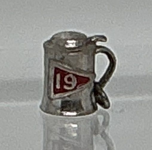 Sterling Beer Stein with Red #19 Pennant mc031195