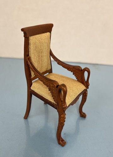 Swan Neck Armchair with Gold Fabric bes6380