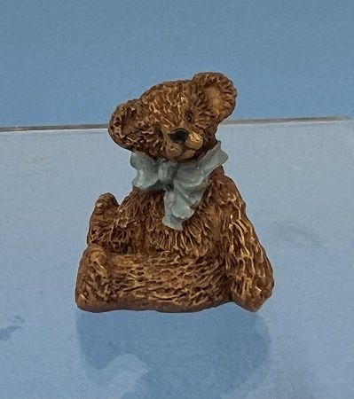 Sitting Bear with Blue Bow by Jeannetta Kendall 10000184-1