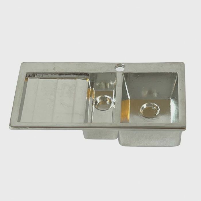 Small Chrome Sink with Drainer diy774