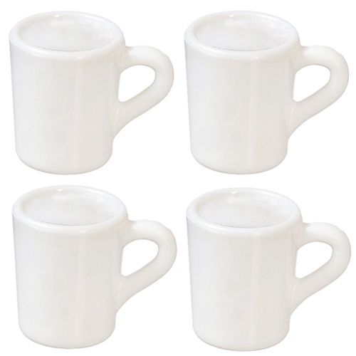 Small White Mugs Set, 4Pc AZG7323
