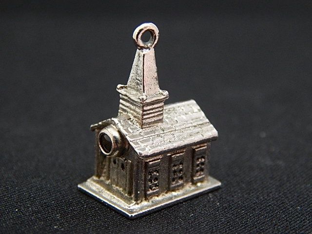 Sterling Silver Church Charm with Lord's Prayer Inside lh10816