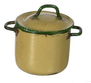 Gold Enamel Pot with Lid