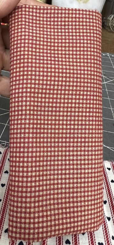 Small Red and beige checked fabric fabric5