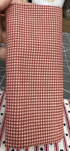Small Red and beige checked fabric fabric4