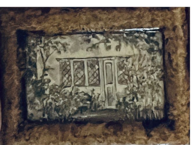 Small Watercolor of a Cottage mn261