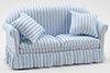 Sofa with Pillows, Blue/White Stripe cla10949