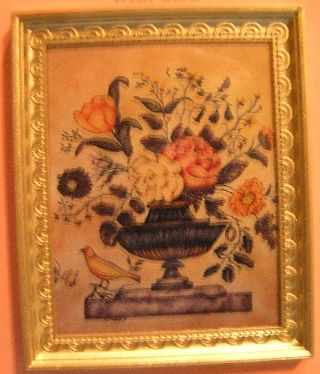 Stenciled Flowers with Bird jac9040fz