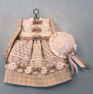 Taupe and White Bow Dress lv22973