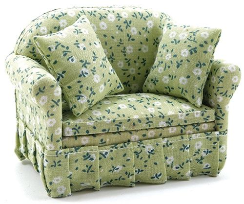 CLA10826 Sofa with Green Floral Print