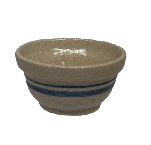 Stoneware Bowl with Blue Stripes cn0308a