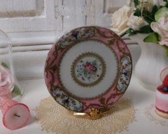Svres Peach Floral Dollhouse Plate MC02380