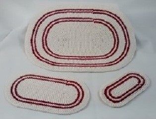 Tan and Cranberry Rug Set bh71415f