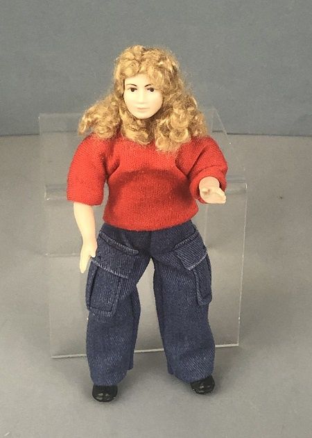 Teenage girl in blue jeans and red shirt mc01821