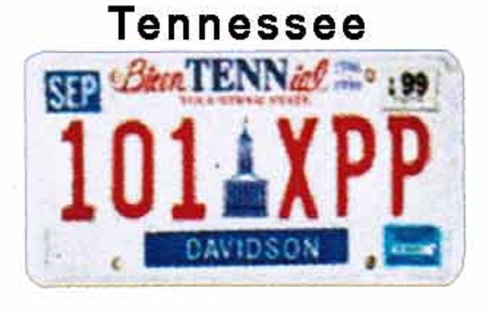 Tennessee License Tag (Metal) L042